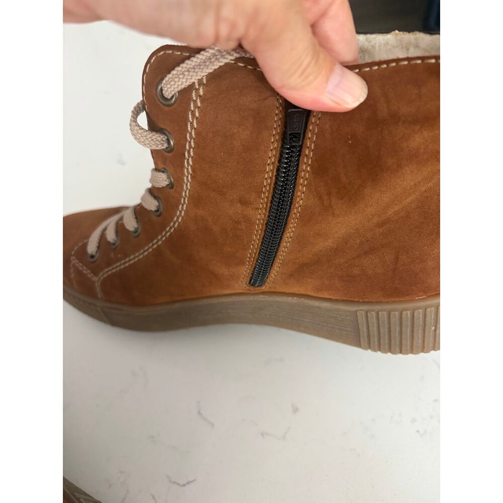 Reiker Tex cognac ankle boots sz 40 zip up comfort Nubuck outdoors gorpcore - Picture 10 of 10